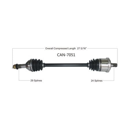 Wide Open OE Replacement CV Axle for CAN AM REAR L/R MAVERICK XC/XXC 1000 16-18 CAN-7051